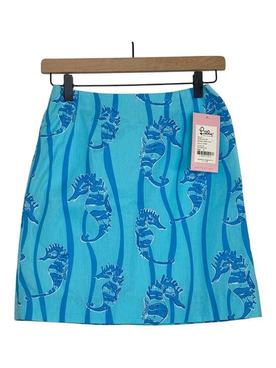 Lilly Pulitzer Dresses & Skirts - Lilly Pulitzer Skirt Vintage Seahorse White Label Promenade Aqua Blue SZ 0